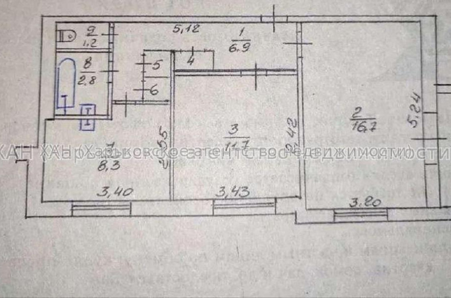Продам квартиру, Волонтерская ул. , 2 кім., 50 м², капитальный ремонт 
