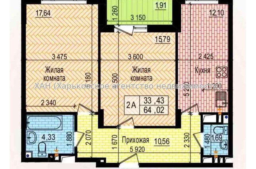 Продам квартиру, Льва Ландау просп. , 2 кім., 64 м², без внутренних работ 