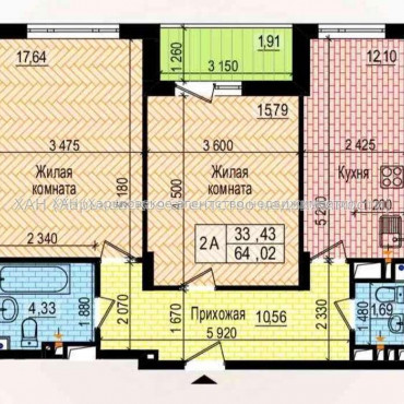 Продам квартиру, Льва Ландау просп. , 2 кім., 64 м², без внутренних работ 