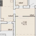 Продам квартиру, Шевченко ул. , 1  ком., 43 м², без внутренних работ 