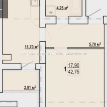 Продам квартиру, Шевченко ул. , 1  ком., 43 м², без внутренних работ 