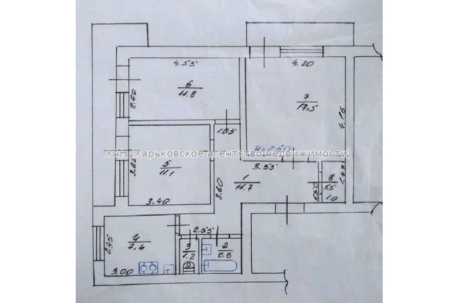 Продам квартиру, Гончаровская ул. , 3  ком., 68 м², косметический ремонт 