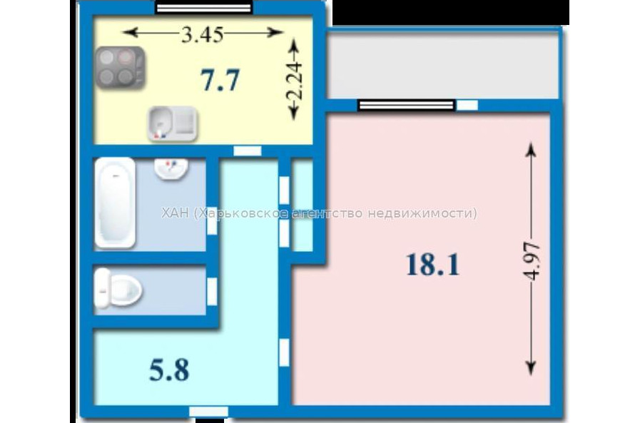 Продам квартиру, Владислава Зубенко ул. , 1 кім., 40 м², косметический ремонт 