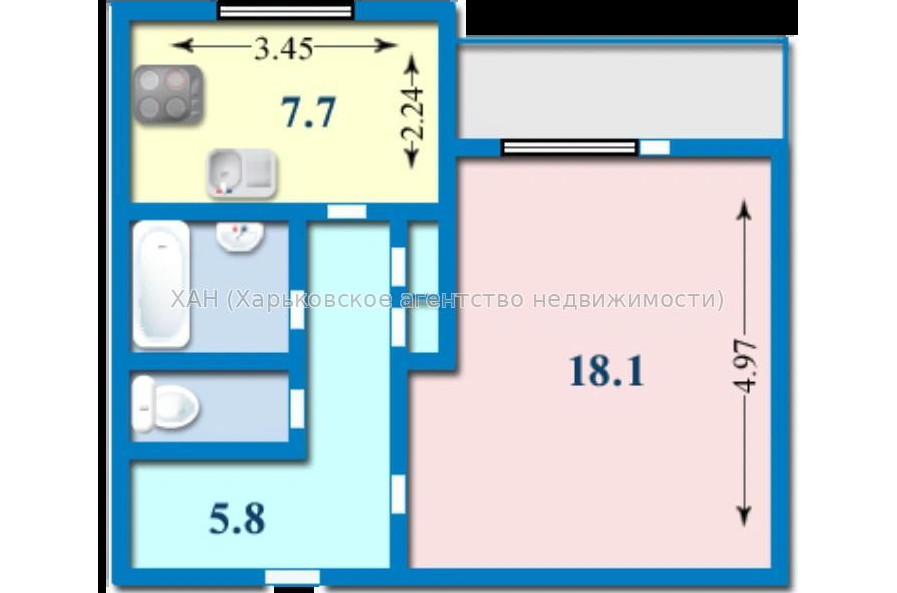 Продам квартиру, Владислава Зубенко ул. , 1  ком., 40 м², косметический ремонт 