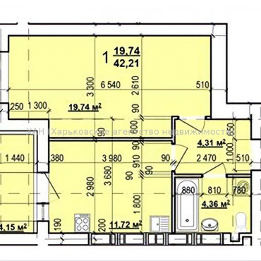 Здам квартиру, Героев Харькова просп. , 1 кім., 42.21 м², евроремонт 