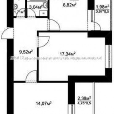 Продам квартиру, Куряжская ул. , 2  ком., 55.80 м², капитальный ремонт 