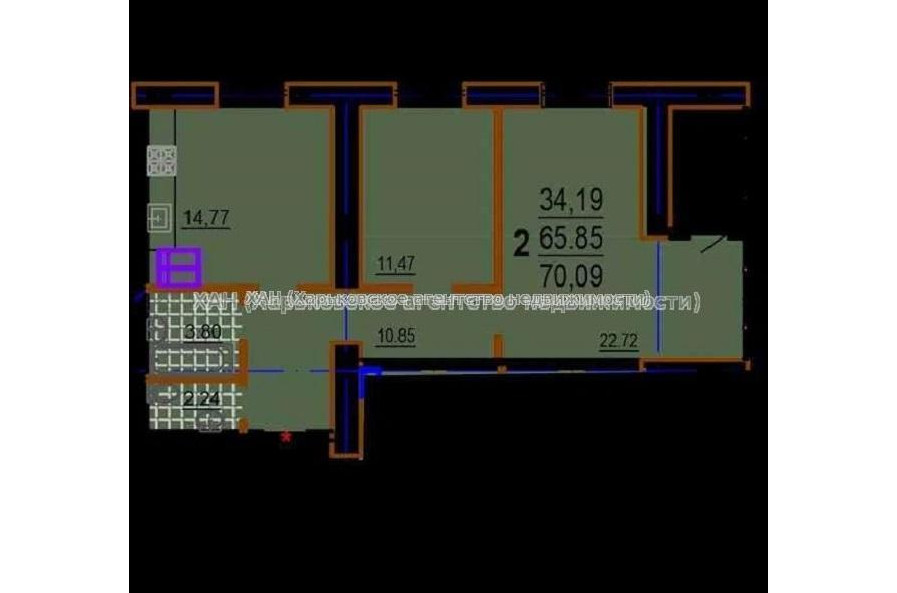 Продам квартиру, Шекспира пер. , 2 кім., 70 м², без внутренних работ 