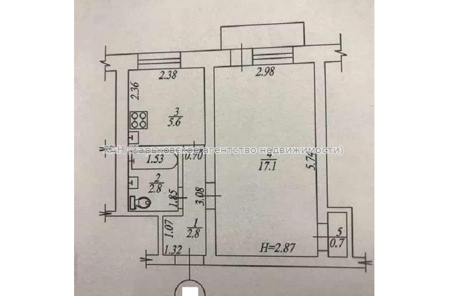 Продам квартиру, Батицкого ул. , 1  ком., 30 м², советский ремонт 