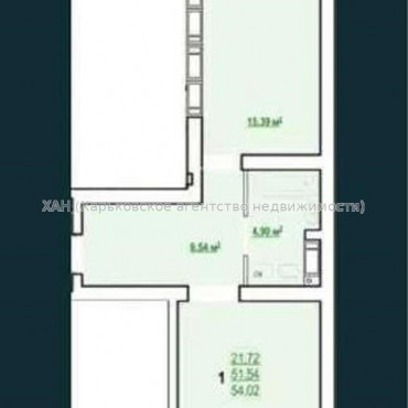 Продам квартиру, Полтавский Шлях ул. , 1 кім., 54 м², без внутренних работ 