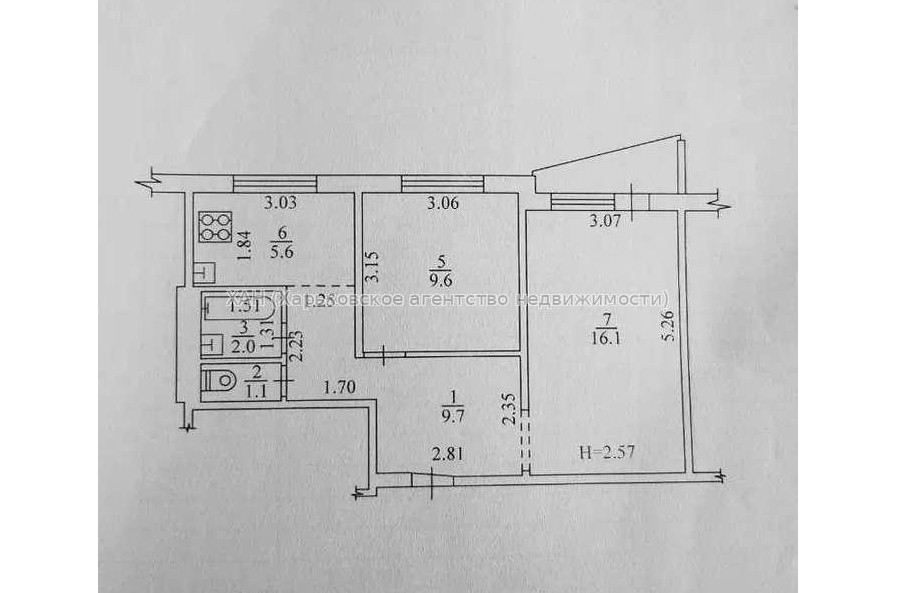 Продам квартиру, Дмитрия Антоновича бул. , 2  ком., 45 м², советский ремонт 