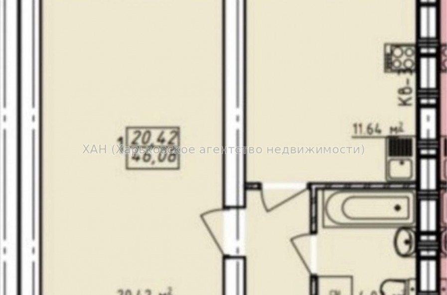 Продам квартиру, Елизаветинская ул. , 1 кім., 45 м², без внутренних работ 
