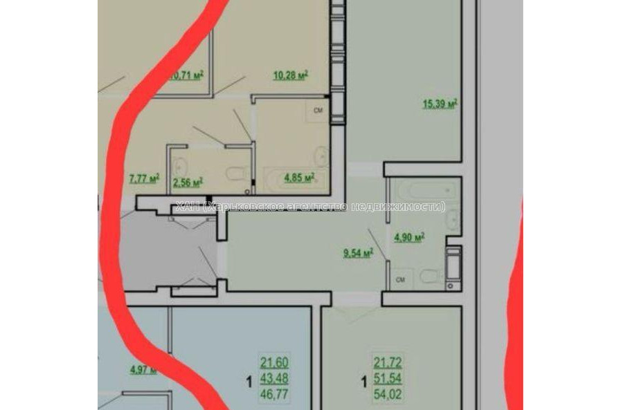Продам квартиру, Шевченковский пер. , 1  ком., 54 м², без внутренних работ 