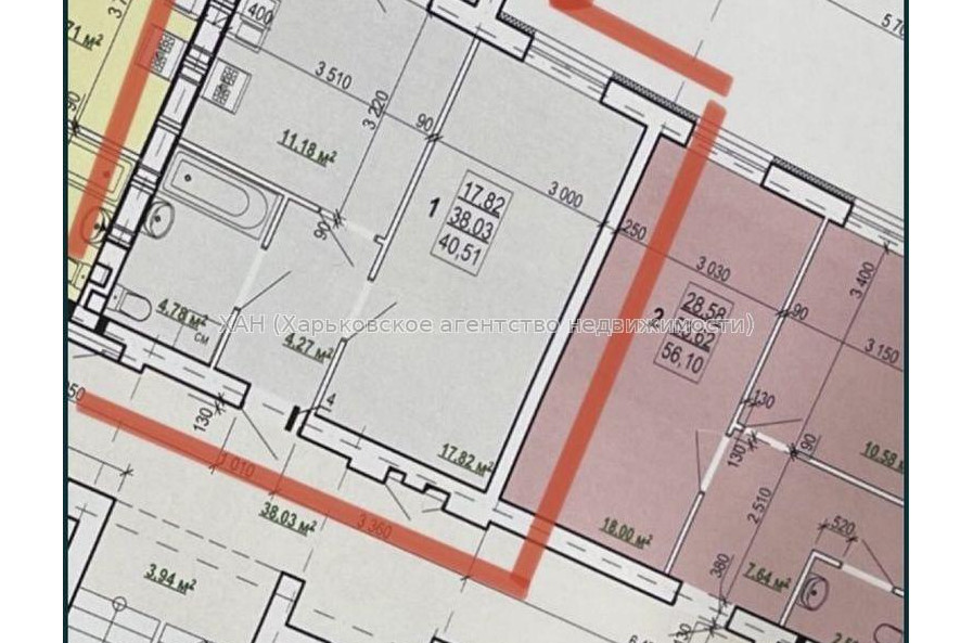 Продам квартиру, Шевченковский пер. , 1  ком., 40.50 м², без внутренних работ 