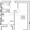 Продам квартиру, Борткевича ул. , 1  ком., 37 м², без внутренних работ 