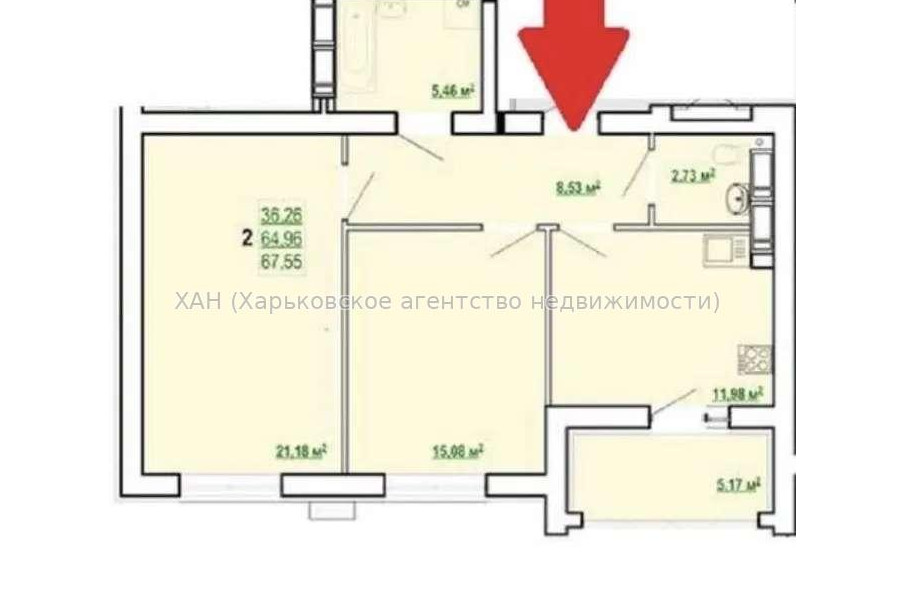 Продам квартиру, Полтавский Шлях ул. , 2  ком., 68 м², без внутренних работ 