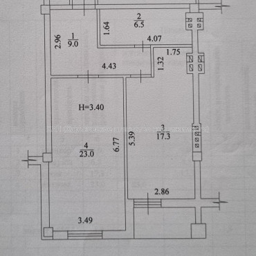 Продам квартиру, Профессорская ул. , 1 кім., 56 м², без внутренних работ 
