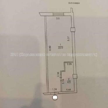 Продам квартиру, Ярославская ул. , 1  ком., 27 м², без внутренних работ 
