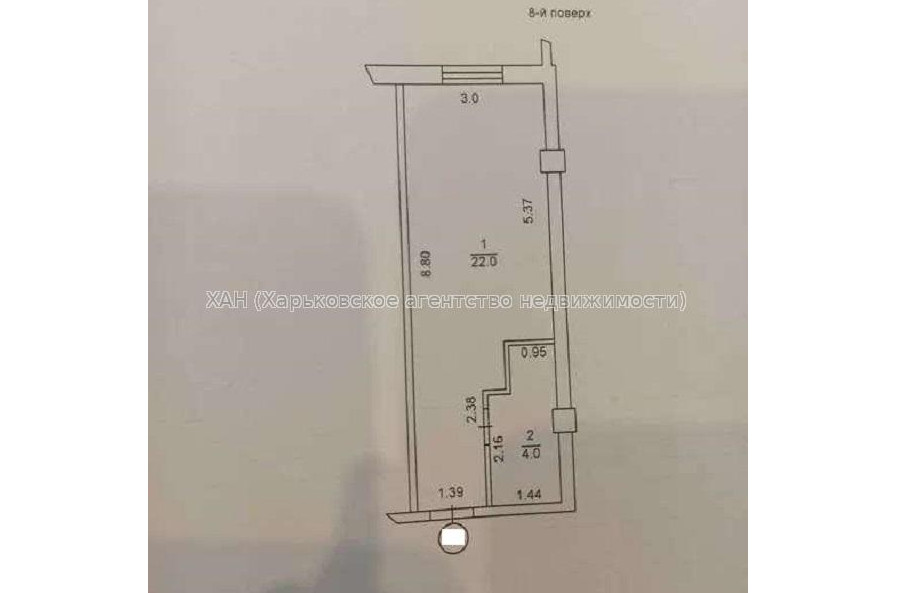 Продам квартиру, Ярославская ул. , 1  ком., 27 м², без внутренних работ 