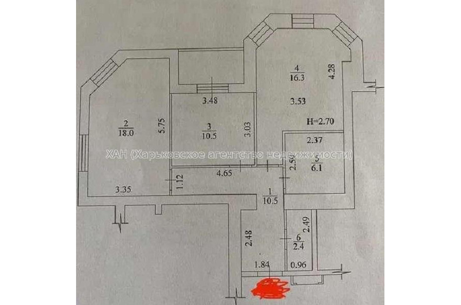 Продам квартиру, Профессорская ул. , 2 кім., 67 м², без отделочных работ 