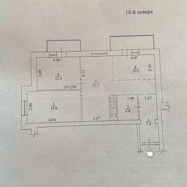 Продам квартиру, Полтавский Шлях ул. , 3 кім., 78 м², без внутренних работ  - фото 5 Продам квартиру, Полтавский Шлях ул. , 3 кім., 78 м², без внутренних работ