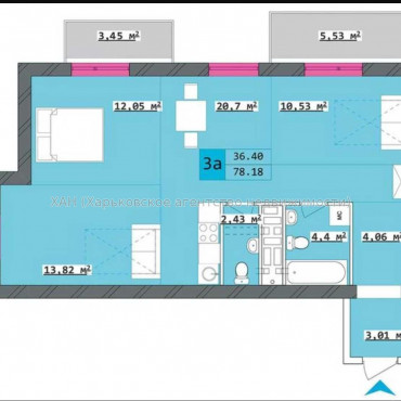 Продам квартиру, Полтавский Шлях ул. , 3 кім., 78 м², без внутренних работ  - фото 12 Продам квартиру, Полтавский Шлях ул. , 3 кім., 78 м², без внутренних работ