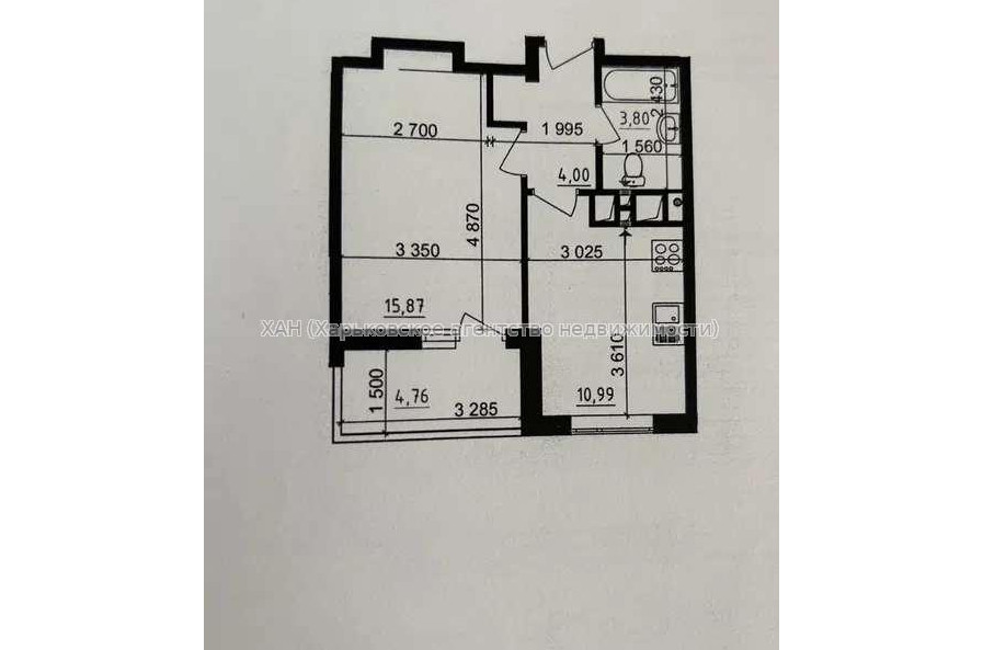 Продам квартиру, Льва Ландау просп. , 1 кім., 36 м², без внутренних работ 